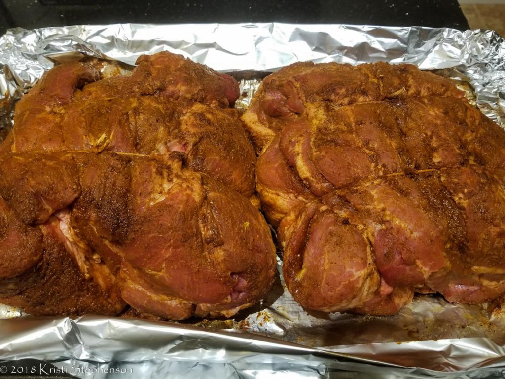 prepped pork shoulder