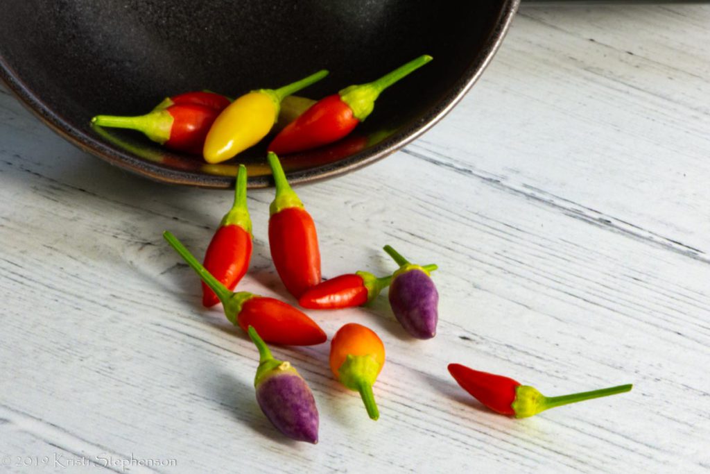 Harvested ordono chiles