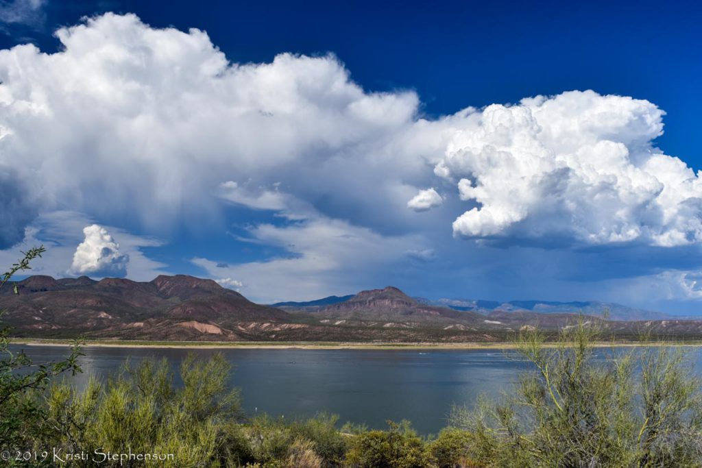 Monsoon clouds over lake